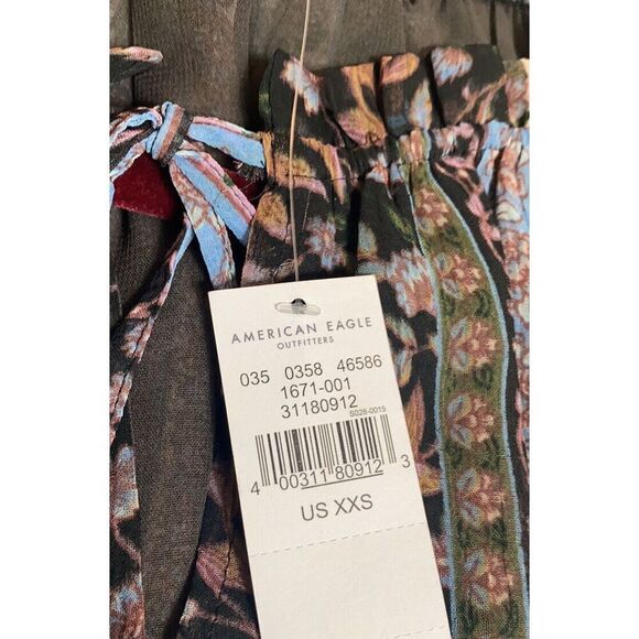 American Eagle Top Womens Size XXS chiffon Boho sheer long sleeves Blouse NWT - Picture 5 of 12